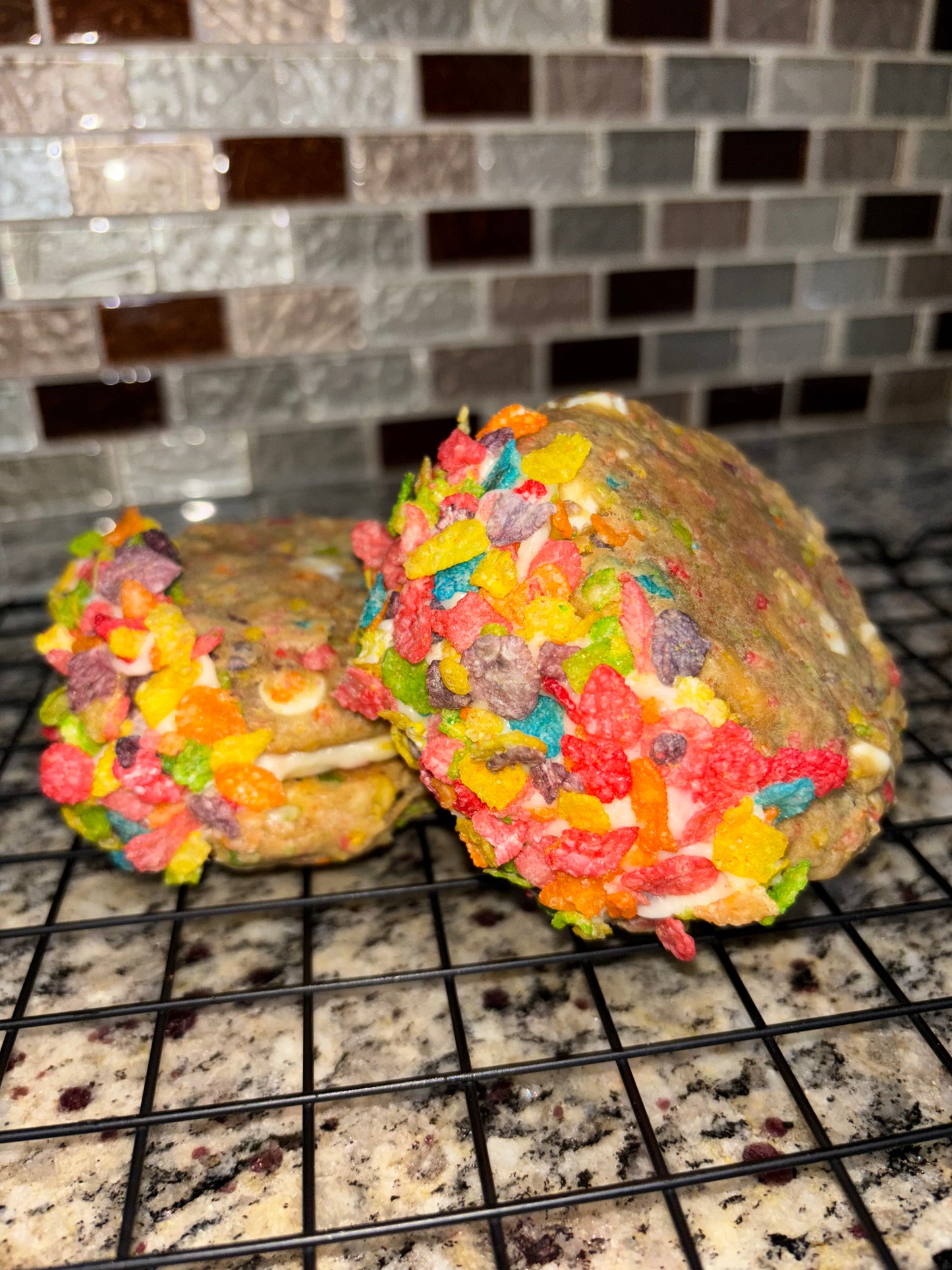 Fruity Pebbles Cookie Sandwich